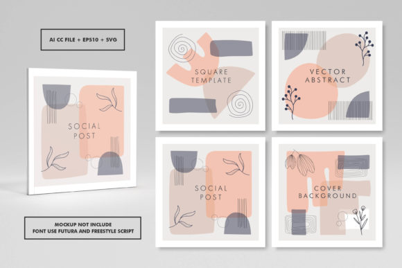 Abstract Trendy Square Cover Design 83 for Graphic Templates