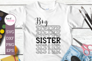 Big Sister Mirrored Graphic Design Asset for Crafts and Digital Products