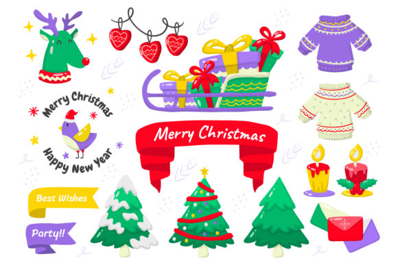 Christmas Elements Vol.13: A Graphic Design Asset for Festive Illustrations