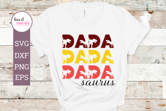 Dadasaurus Mirror Word Design for Crafts and Graphics