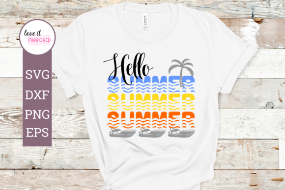 Hello Summer Mirror Word Cut File for Crafts and Graphics