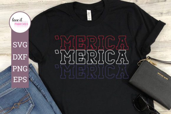 Merica Mirror Word Cut File for Crafts and Graphics