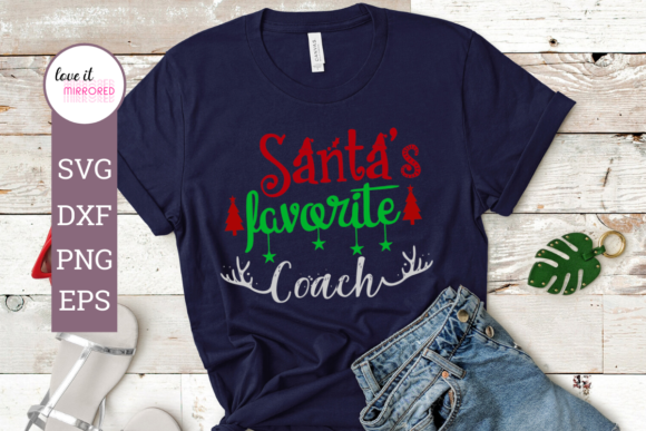 Santa's Favorite Coach Christmas Graphics for Crafts