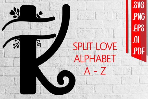 Split Love Alphabet a-Z SVG EPS PNG AI for Graphics and Crafts