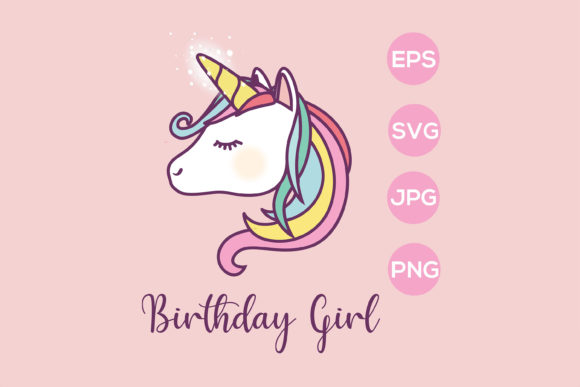 Unicorn Birthday Girl Sublimation for Graphics and Crafts
