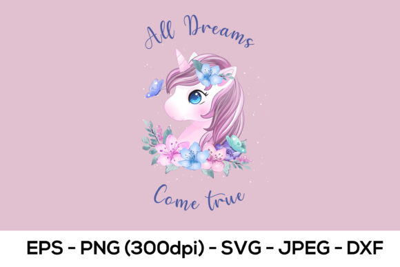Unicorn Watercolor Sublimation for Crafts and Graphics